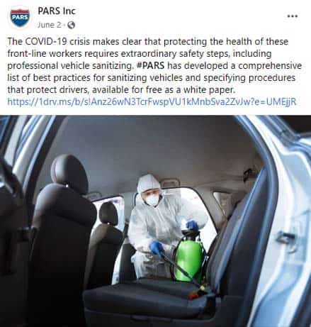 PARS Facebook - Protecting the health of front-line workers